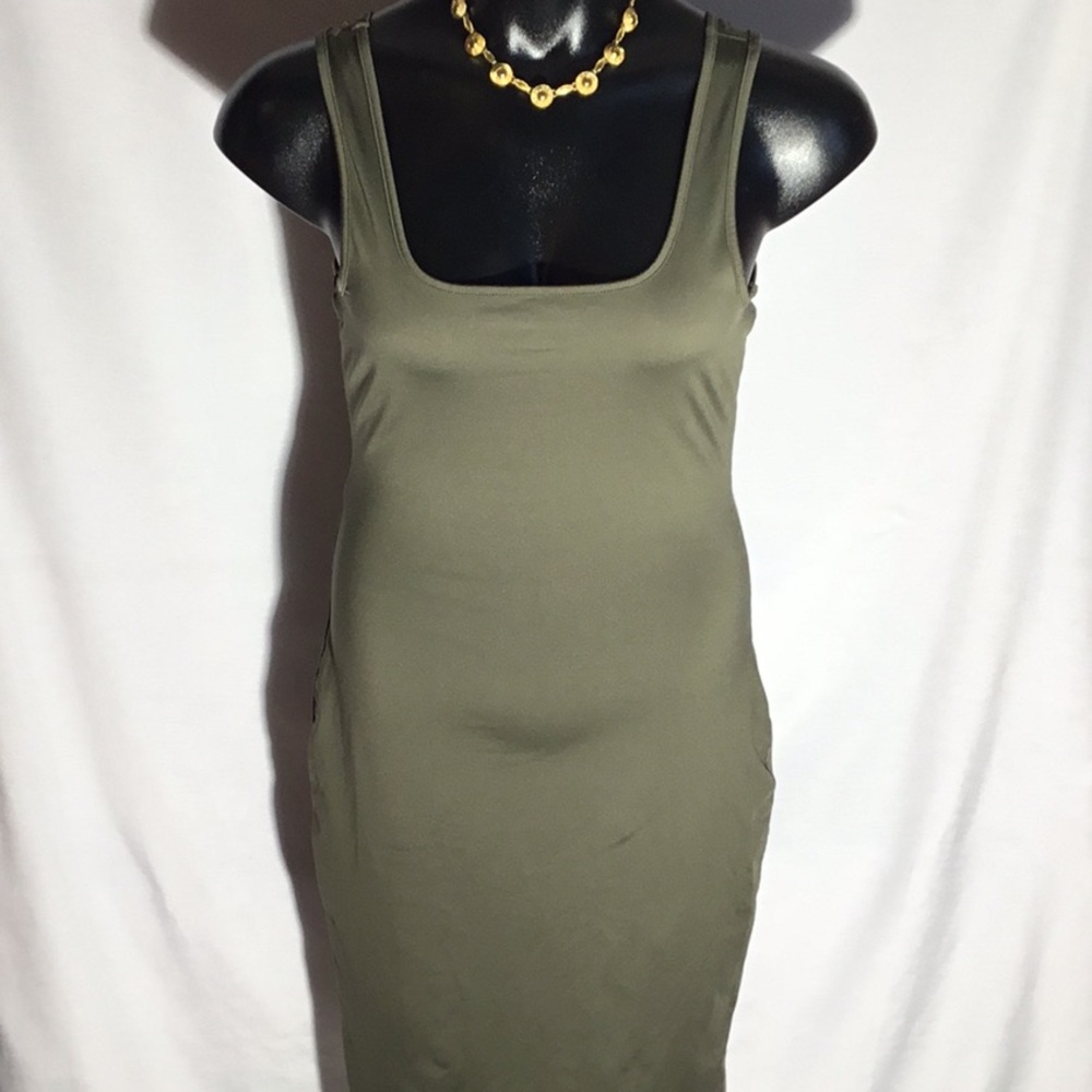 No Boundaries Olive Green Tank Bodycon Dress